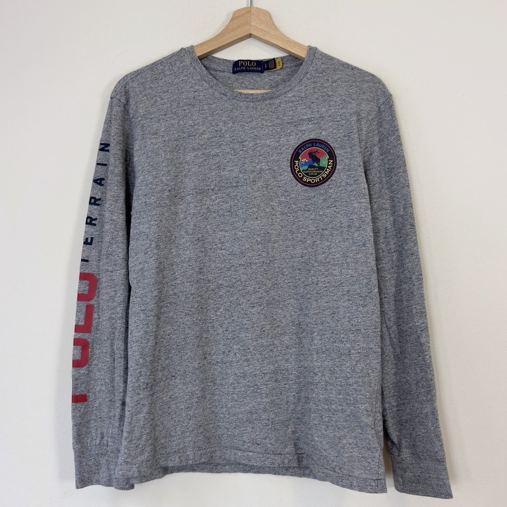 Polo Ralph Lauren Country Sportsman Gray Long Sleeve Tee Shirt - Small